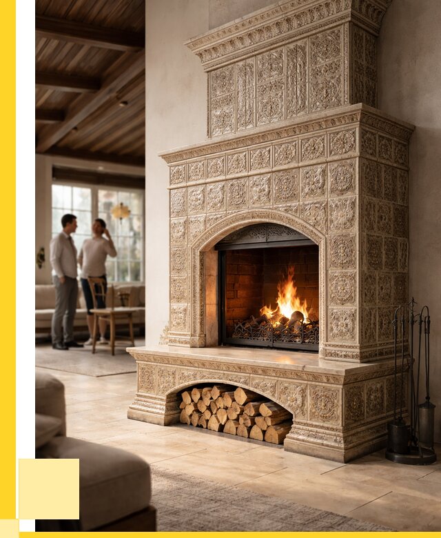 Купить изразцовый камин в Рязани от 256700 р. | ЭриданРзн