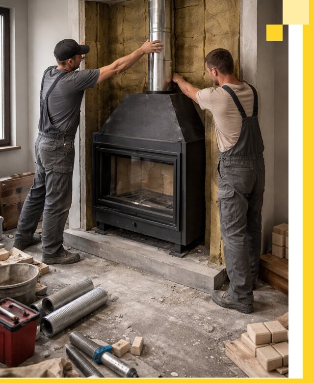 Изготовление и монтаж закрытых каминов в Рязани под ключ