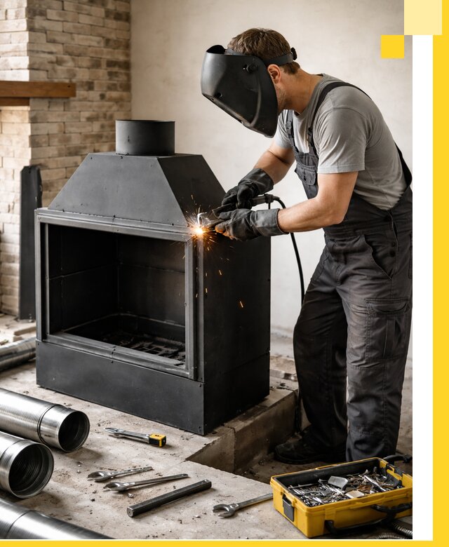 Продажа и установка металлических каминов в Рязани под ключ