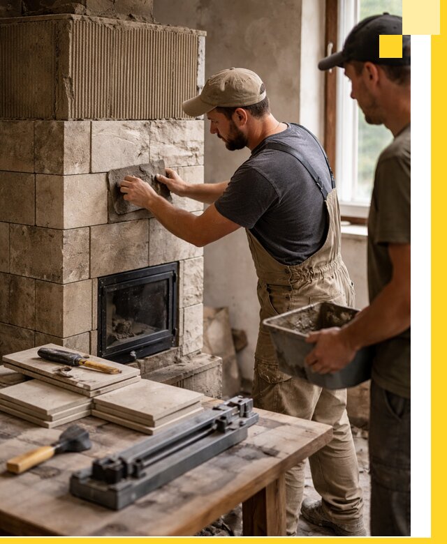 Профессиональная облицовка печей в Рязани: керамика и камень