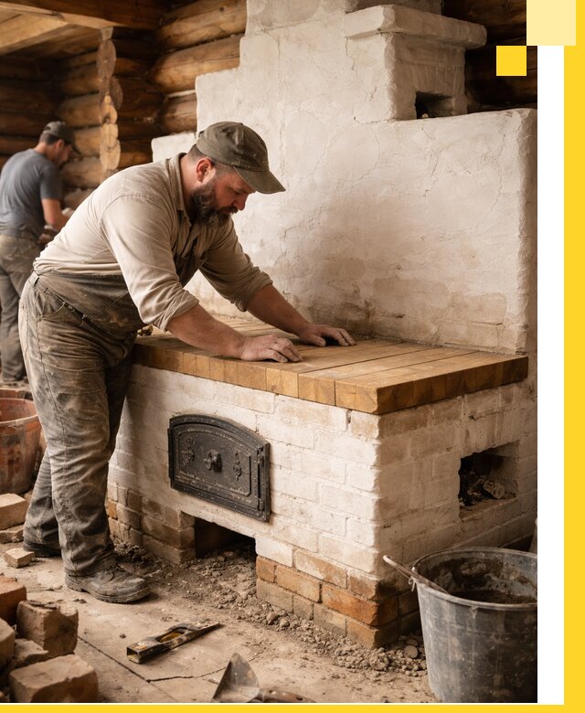 Проектирование и установка русской печи с лежанкой в Рязани