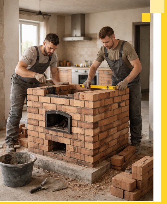 Установка и монтаж печей в частном доме в Рязани под ключ