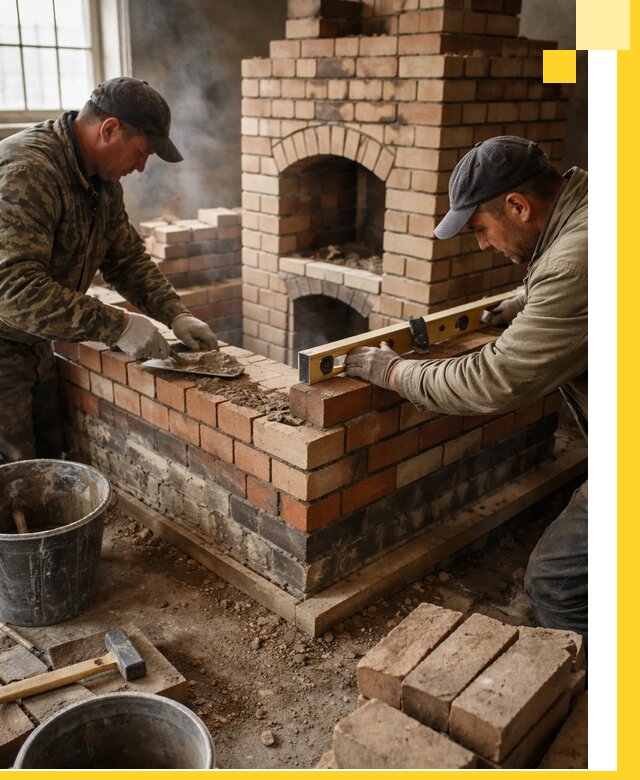 Изготовление и монтаж печей и каминов из кирпича в Рязани