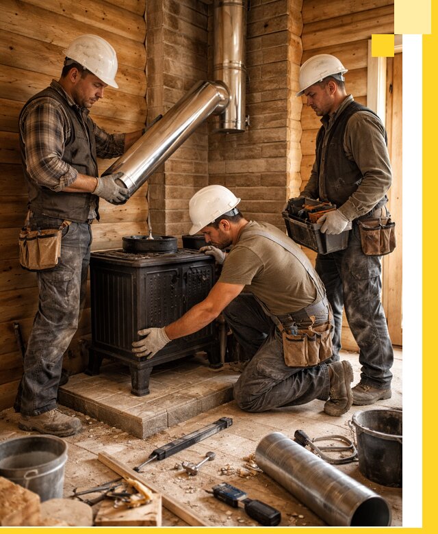 Профессиональный монтаж банных печей и дымоходов в Рязани