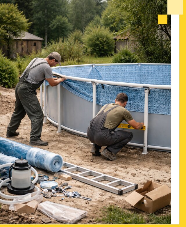 Установка и монтаж каркасных бассейнов в Рязани под ключ