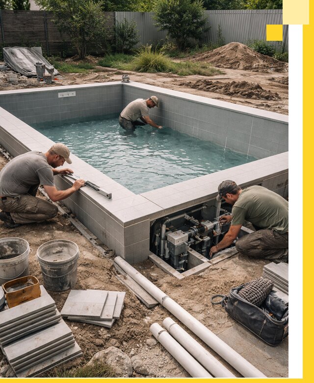 Строительство и монтаж бассейнов для дачи под ключ в Рязани