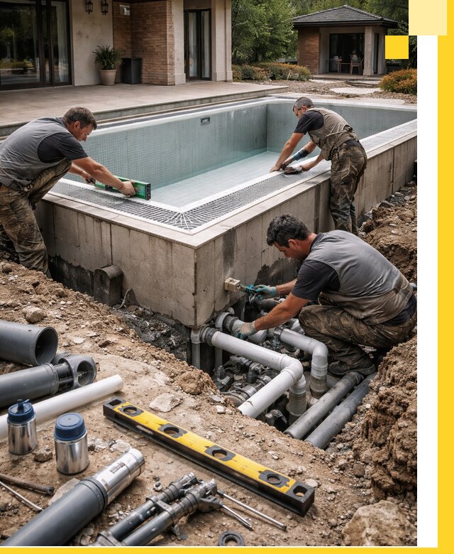 Строительство переливных бассейнов в Рязани под ключ