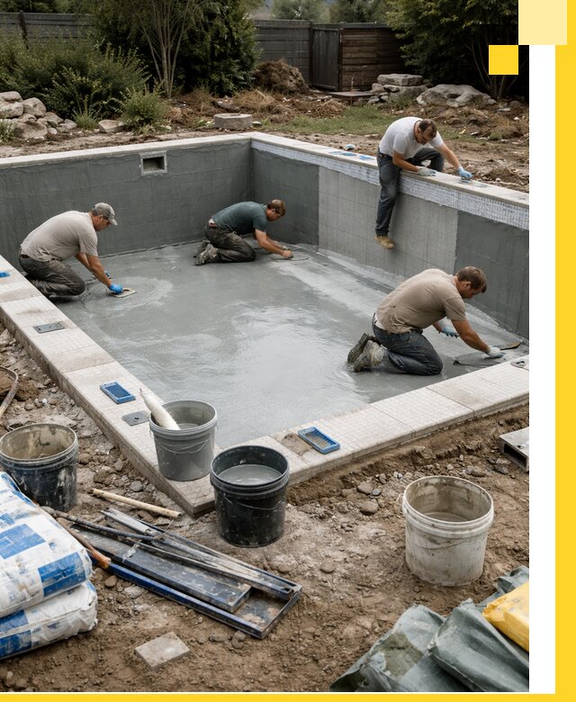 Изготовление и монтаж чаши бассейна под ключ в Рязани