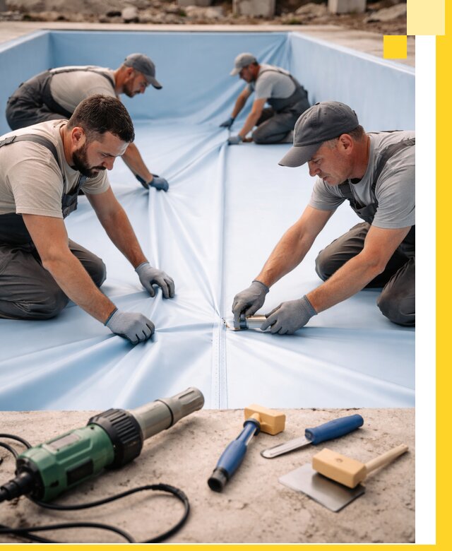 ПВХ пленка для бассейнов с монтажом и гарантией в Рязани