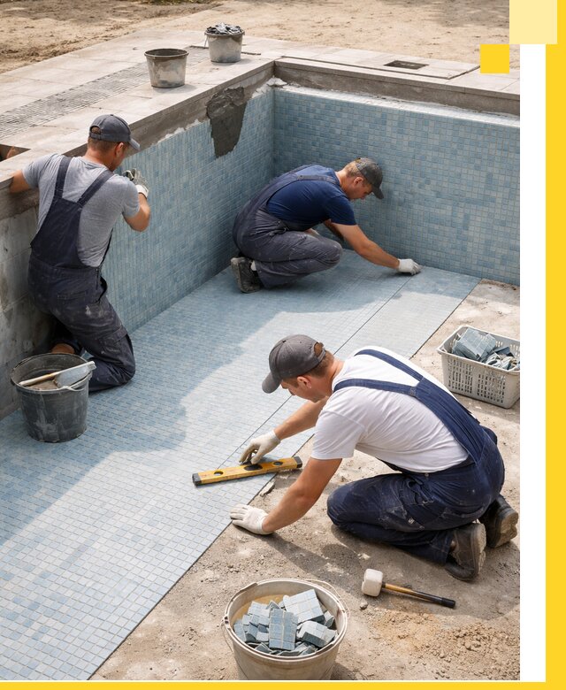 Укладка и установка плитки для бассейнов под ключ в Рязани