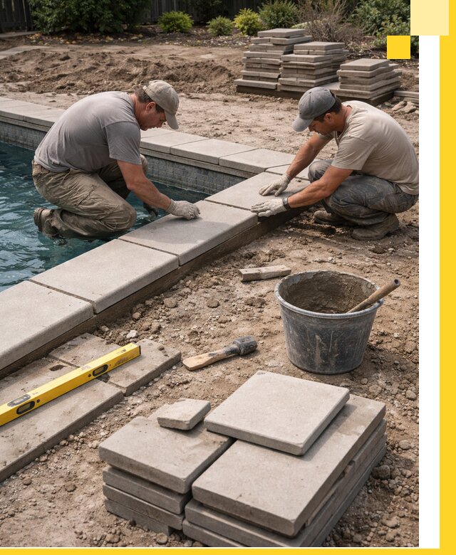 Установка и изготовление копингового камня для бассейнов в Рязани