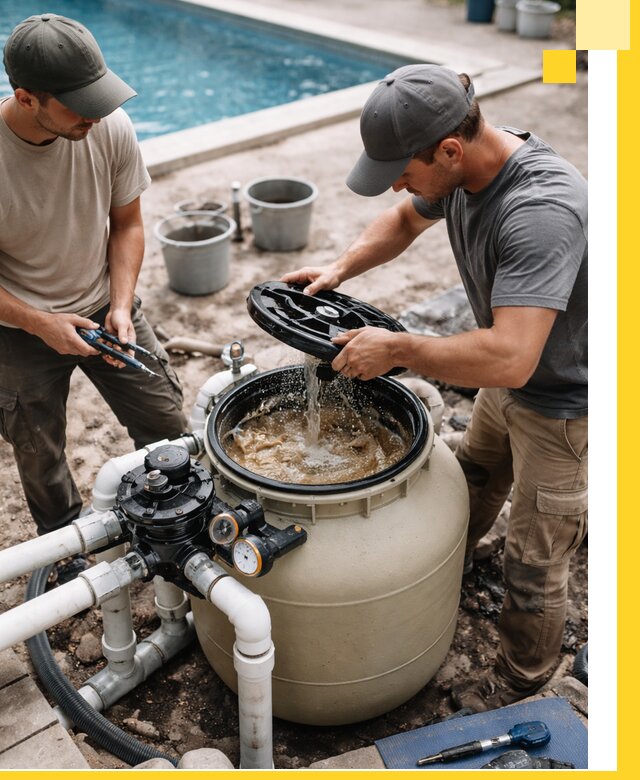 Установка и обслуживание песочных фильтров для бассейнов в Рязани