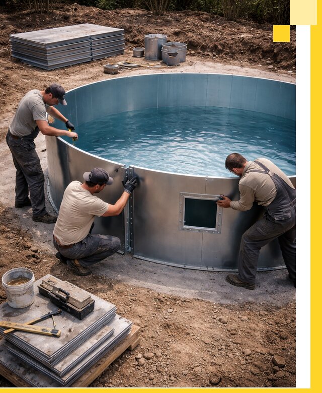 Круглые бассейны под ключ в Рязани проектирование и монтаж