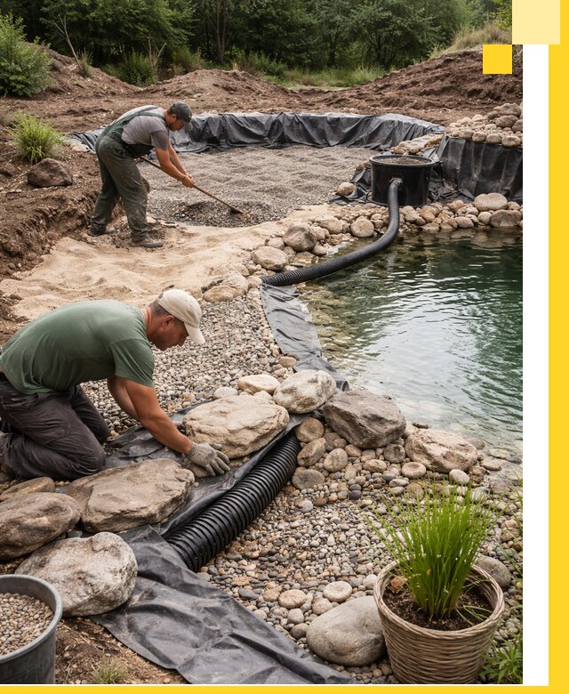 Строительство природных бассейнов и озер в Рязани под ключ