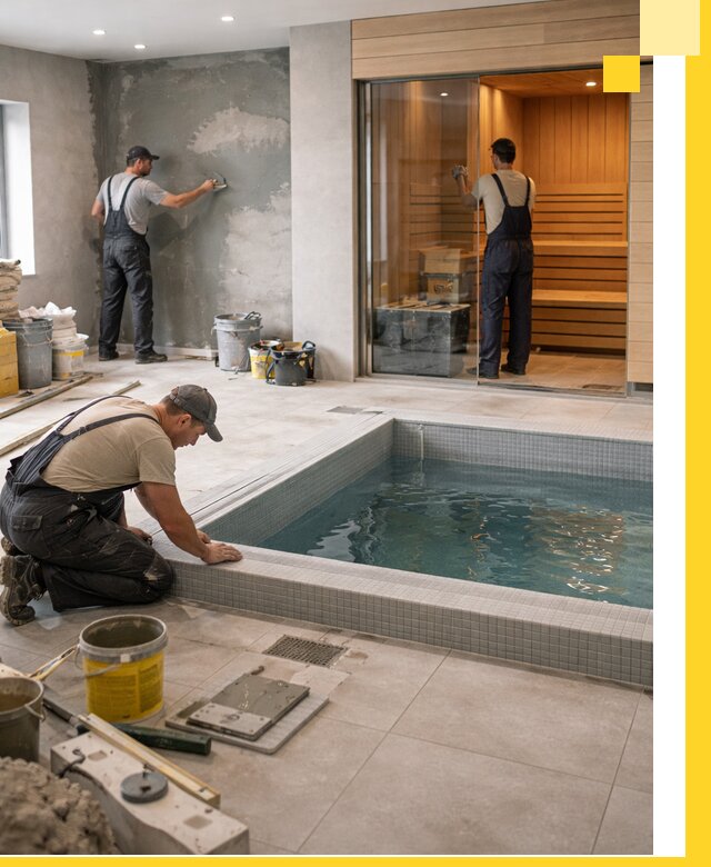 Проектирование и строительство сауны с бассейном в Рязани