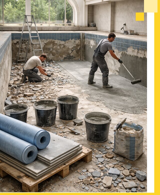 Реконструкция бассейнов в Рязани: ремонт, гидроизоляция