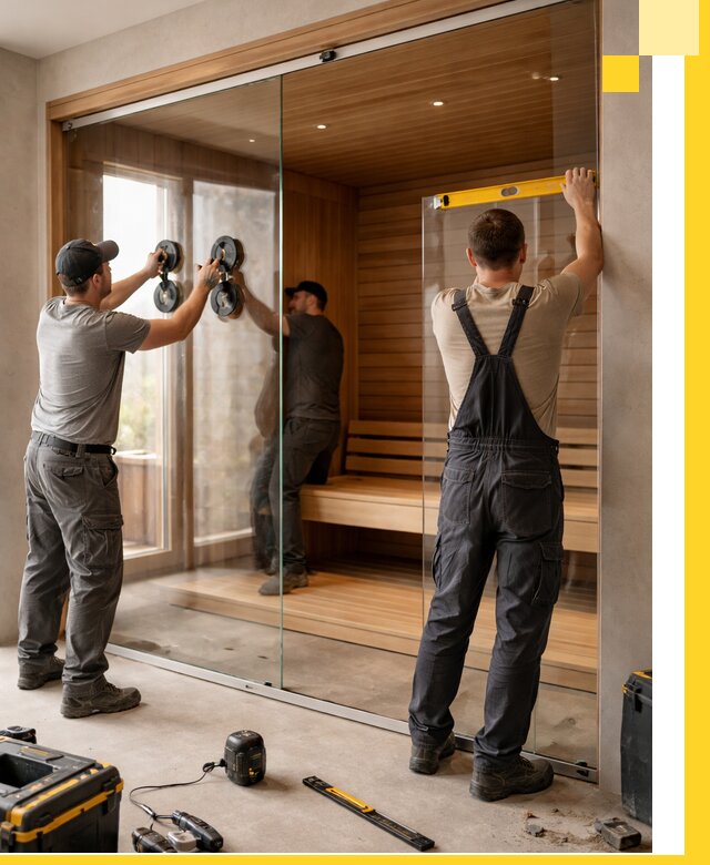 Производство и монтаж стеклянных саун под ключ в Рязани