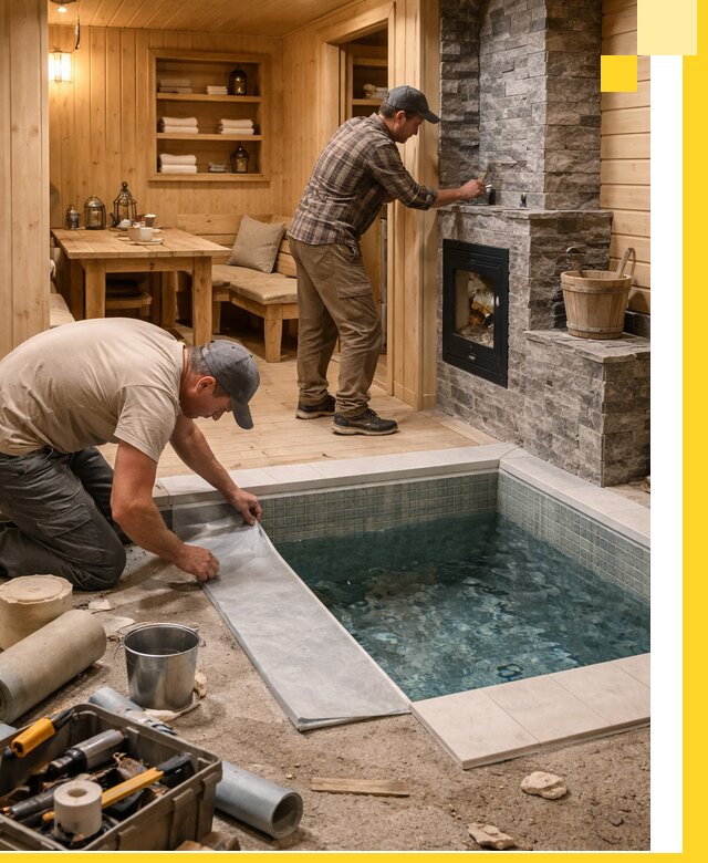 Строительство бань с комнатой отдыха под ключ в Рязани