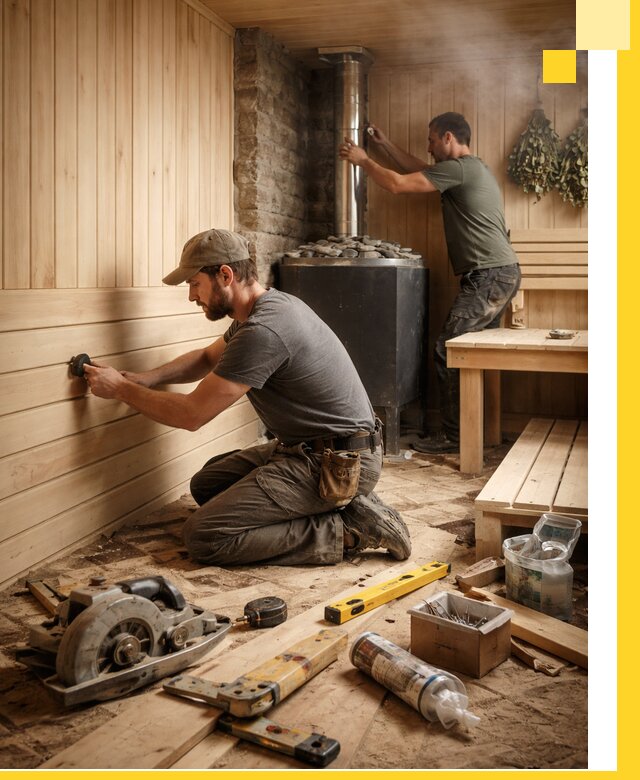 Полное строительство и оснащение парных под ключ в Рязани